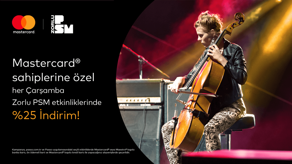 Mastercard logolu Yapı Kredi kartlarına Zorlu PSM'de %25 indirim!