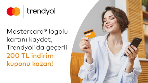 Mastercard logolu Yapı Kredi kartlarına Trendyol'da 200 TL indirim!