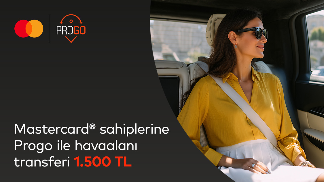 Silver logolu Mastercard sahipleri başlangıç noktası İstanbul içerisinde olan, İstanbul Havalimanı veya Sabiha Gökçen Havalimanı başlangıç veya bitişli havalimanı transferlerini Progo Travel ile 1.500 TL ‘ye gerçekleştirebiliyor.
