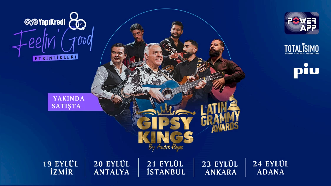 19-20-21-23-24 Eylül 2024 tarihlerinde gerçekleşecek Gipsy Kings by Andre Reyes konseri için yapacağınız bilet alışverişinize %15 indirim fırsatını kaçırmayın!