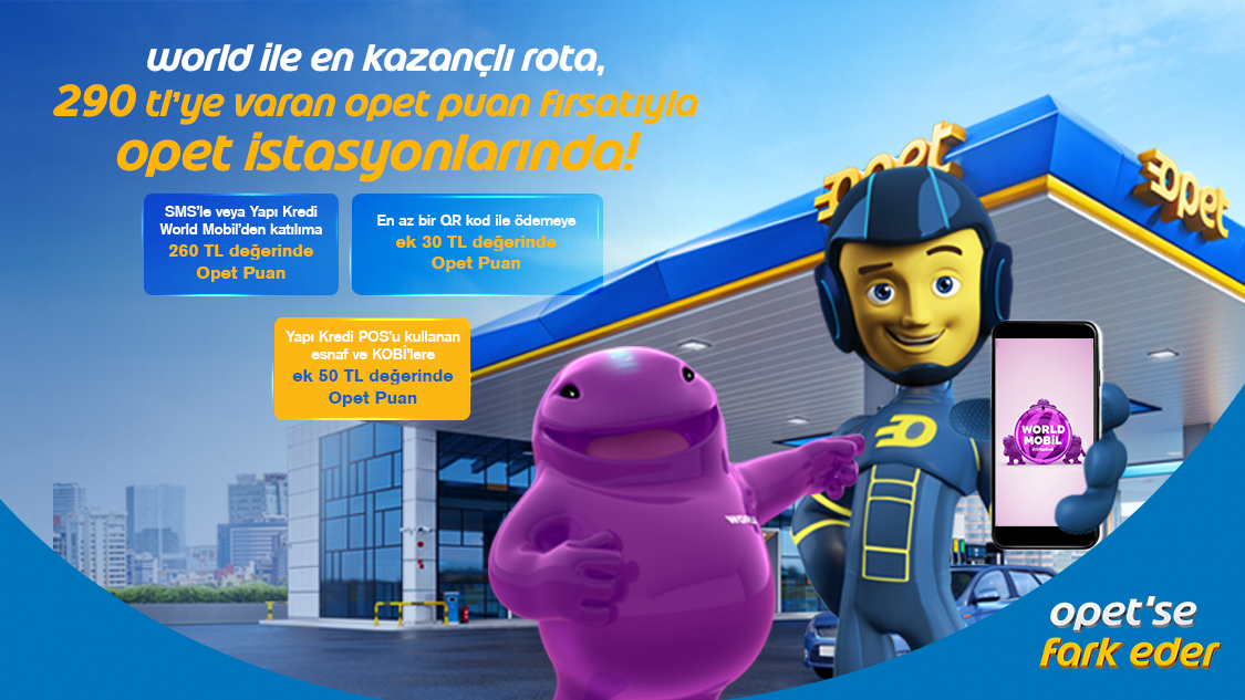 Opet ve Sunpet istasyonlarında 4 adet 900TL ve üzeri akaryakıt alımına 260TL Opet Puan!