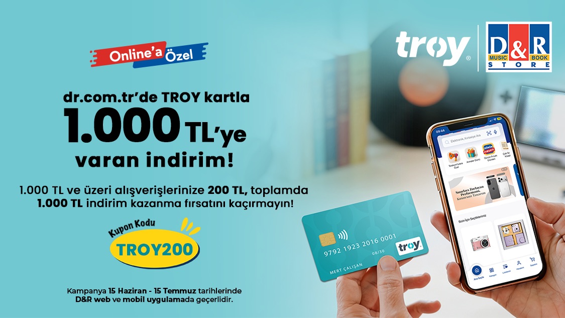 1.000 TL ve üzeri alışverişlerinize 200 TL, toplamda 1.000 TL’ye varan indirim kazanma fırsatını kaçırmayın! TROY200 kupon kodunu sepetinizde uygulayın, indirimi yakalayın.