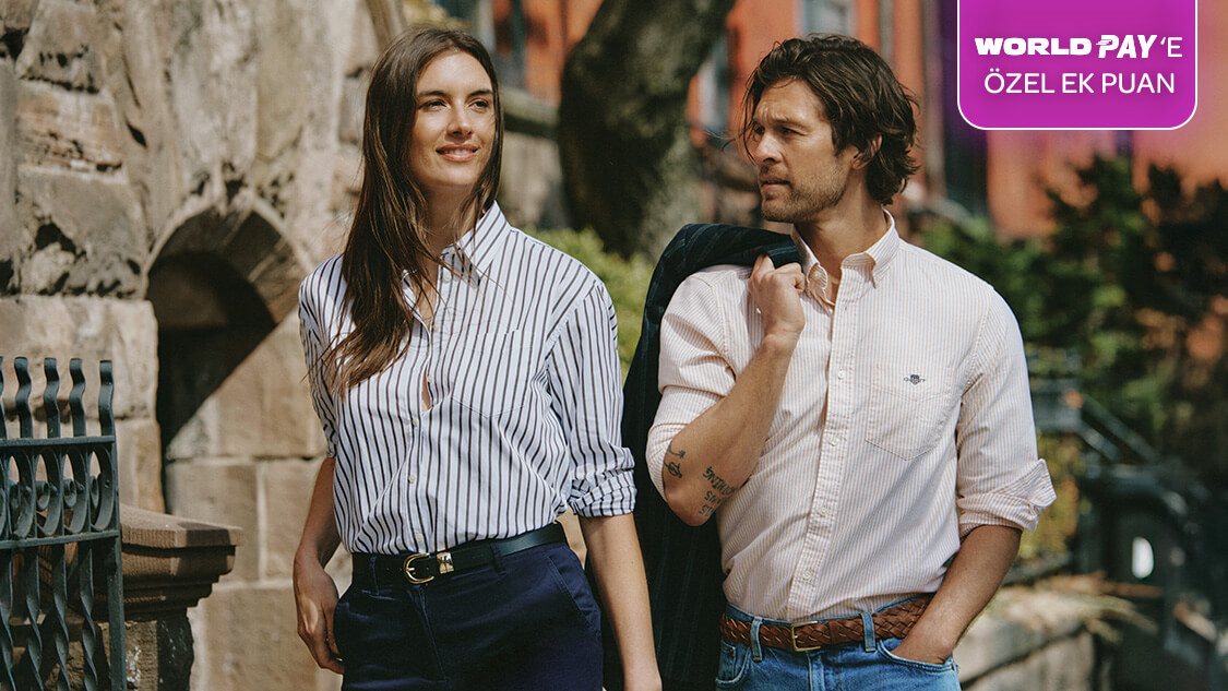 Gant mağazalarından ve www.gant.com.tr'den tek seferde yapılacak peşin veya taksitli 7.000 TL ve üzeri alışverişlerde 700 TL, World Pay ile ödemelerde ek 300 TL, toplamda 1.000 TL Worldpuan!