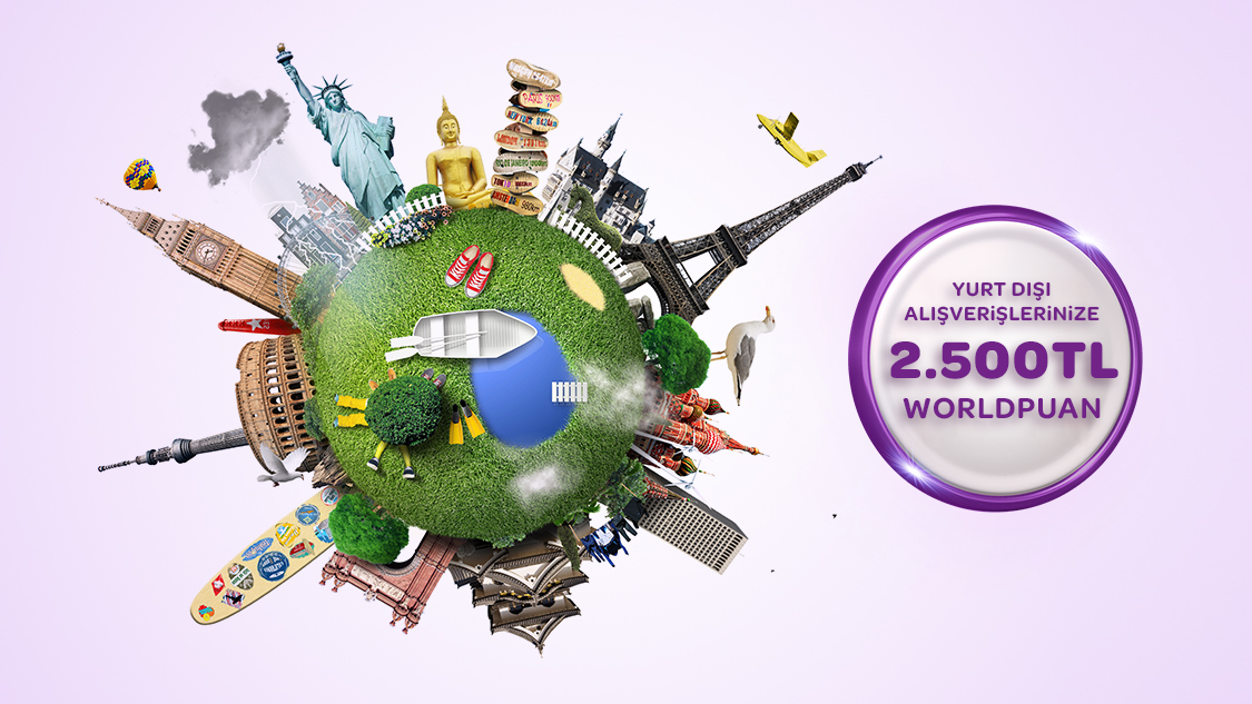 Mastercard logolu kartınız ile yurt dışında yapacağınız alışverişlerde toplamda 2.500 TL Worldpuan!