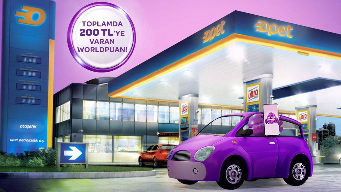 1-31 Mart 2025 tarihleri arasında Opet istasyonlarında yapacağınız ilk 1000 TL ve üzeri harcamanızdan sonraki her 1000 TL ve üzeri araçta ödeme işlemine 20 TL, toplamda 200 TL Opet Puan!