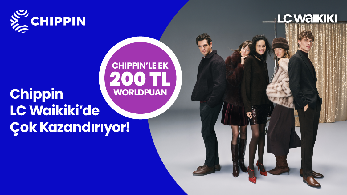 World’e özel LC Waikiki mağazalarından tek seferde yapılacak 1.500 TL ve üzeri alışverişe 275 TL, 3.000 TL ve üzeri alışverişe 550 TL değerinde Worldpuan! Üstelik Chippin uygulaması üzerinden LC Waikiki mağazalarından yapacağınız 1.500 TL ve üzeri alışverişe ek 100 TL, 3.000 TL ve üzeri alışverişe ek 200 TL değerinde Worldpuan!