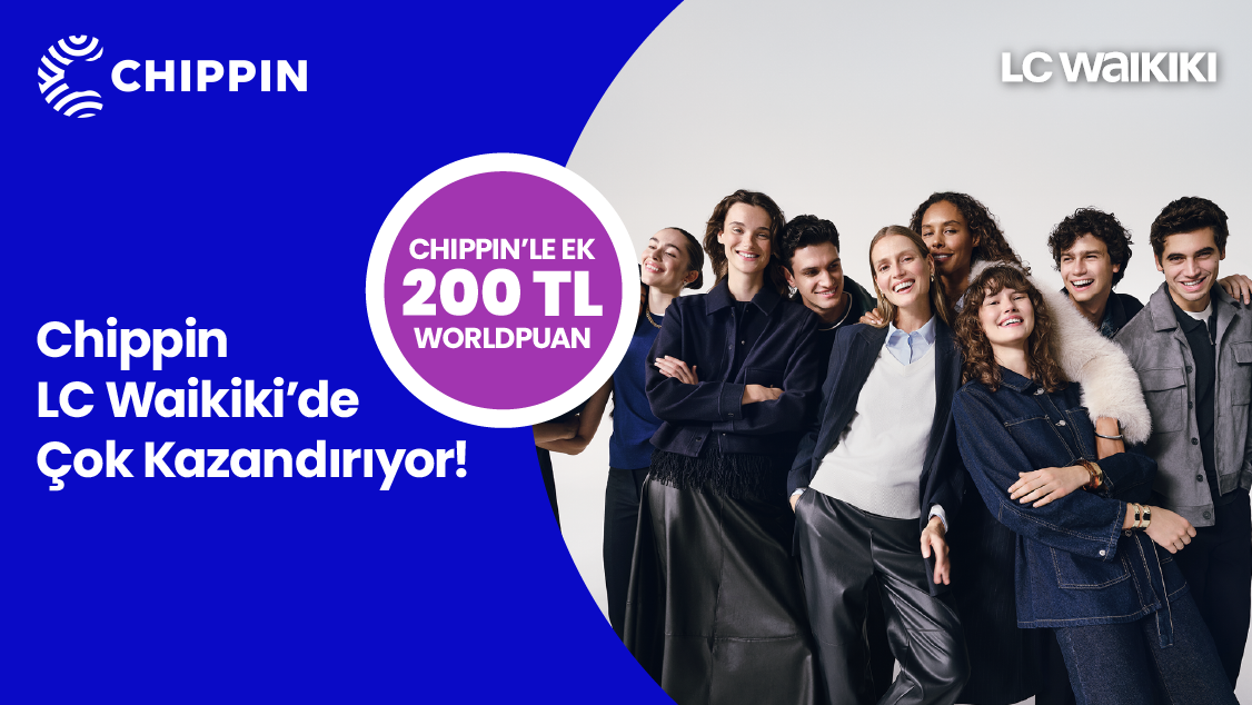 World’e özel LC Waikiki’den tek seferde yapılacak 2.000 TL ve üzeri alışverişe 250 TL, 4.000 TL ve üzeri alışverişe 500 TL değerinde Worldpuan! Üstelik Chippin uygulaması üzerinden LC Waikiki mağazalarından yapacağınız 2.000 TL ve üzeri alışverişe ek 100 TL, 4.000 TL ve üzeri alışverişe ek 200 TL değerinde Worldpuan!