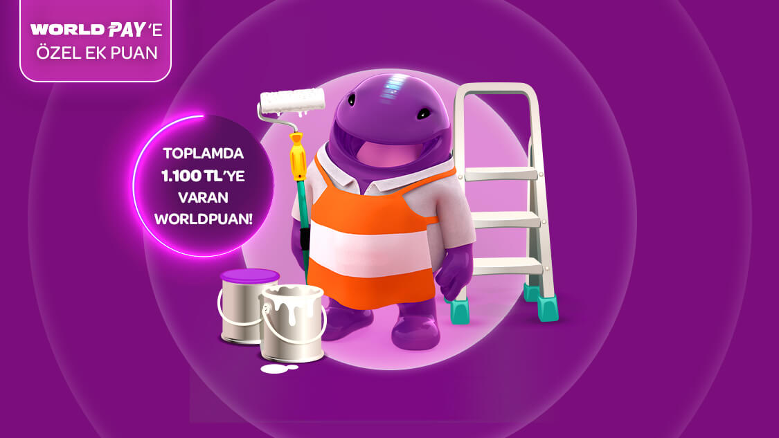 1-30 Kasım tarihleri arasında yapı marketi sektöründe yapacağınız alışverişlerinize toplamda 1.100 TL’ye varan Worldpuan!