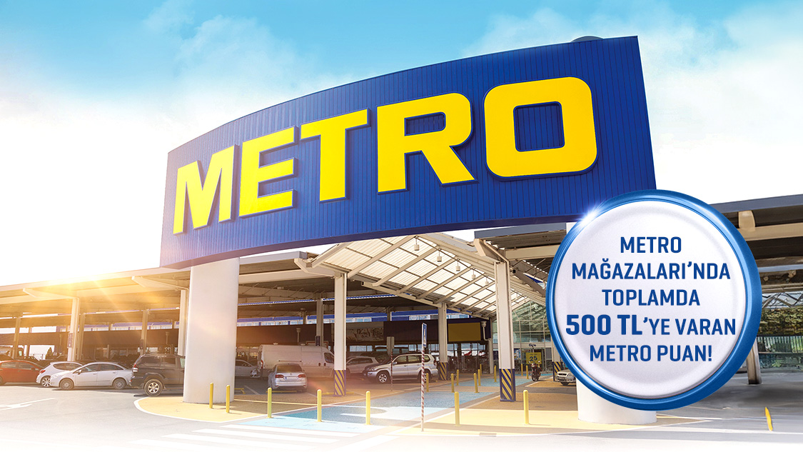 01-31 Mart 2025 tarihleri arasında Metro Mağazaları’nda tek seferde yapacağınız 3.000 TL ve üzeri alışverişinize 300 TL, 5.000 TL ve üzeri alışverişinize 500 TL Metro Puan!