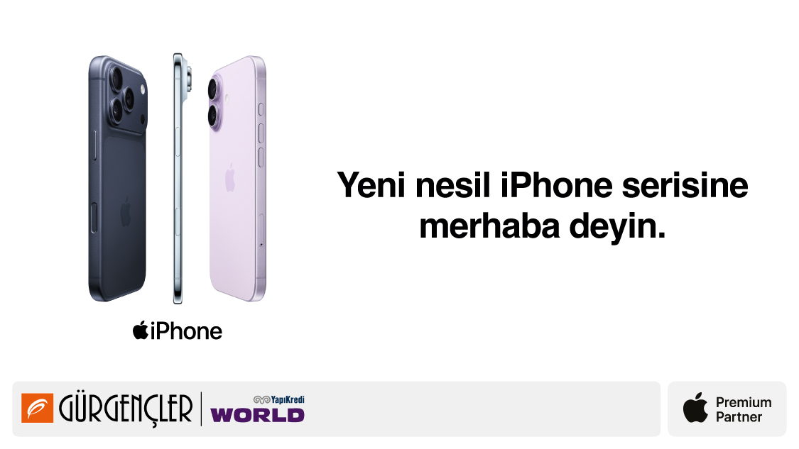 3 – 31 Aralık 2025 tarihlerinde Gürgençler mağazalarından ve www.gurgencler.com.tr’den yapacağınız iPhone 17 serisi ve iPhone Air alışverişinize 2.500 TL Worldpuan fırsatını kaçırmayın!