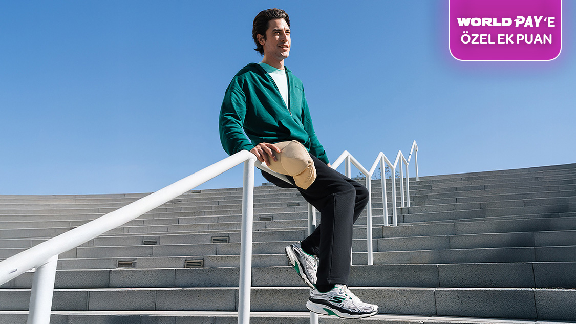 Skechers fiziki mağazaları ve www.skechers.com.tr’den yapacağınız 5.000 TL ve üzeri alışverişe 500 TL, World Pay ile yapılacak ödemelere ek 250 TL, toplamda 750 TL’ye varan Worldpuan!