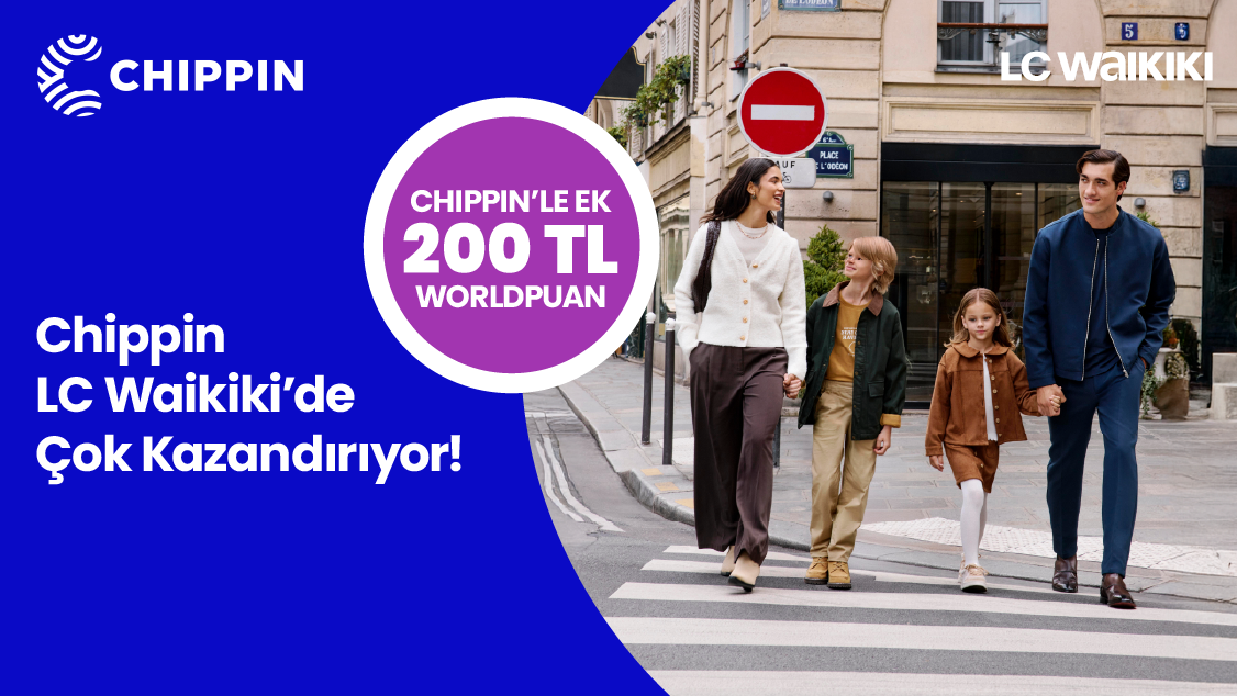 World’e özel LC Waikiki mağazalarından tek seferde yapılacak 1.500 TL ve üzeri alışverişe 275 TL, 3.000 TL ve üzeri alışverişe 550 TL değerinde Worldpuan! Üstelik Chippin uygulaması üzerinden LC Waikiki mağazalarından yapacağınız 1.500 TL ve üzeri alışverişe ek 100 TL, 3.000 TL ve üzeri alışverişe ek 200 TL değerinde Worldpuan!