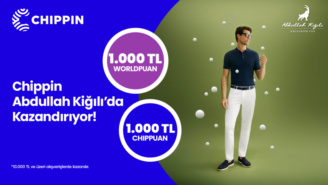 1-31 Temmuz tarihleri arasında 10.000 TL ve üzeri Abdullah Kiğılı alışverişinizde 1.000 TL Worldpuan ve Chippin’le yapılacak ödemelerde ise 1.000 TL ChipPuan fırsatını kaçırmayın!