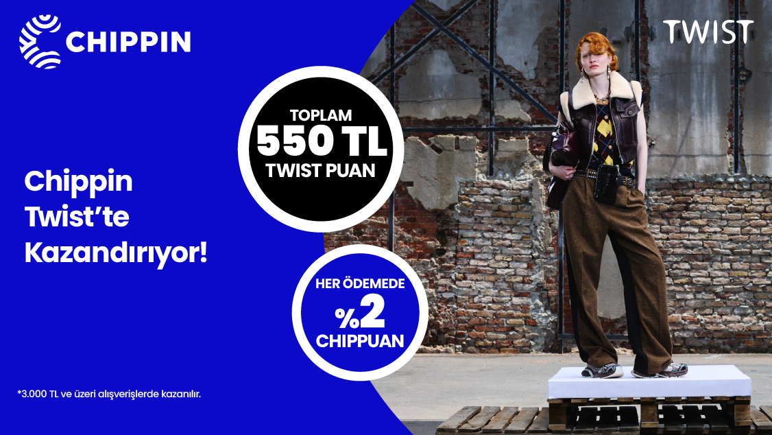 1-30 Kasım 2025 tarihleri arasında Twist’ten yapacağınız 3.000 TL ve üzeri alışverişinize 500 TL Twist Puan! Chippin uygulaması üzerinden Twist fiziki mağazalarından yapacağınız alışverişinize ek 50 TL Twist Puan!