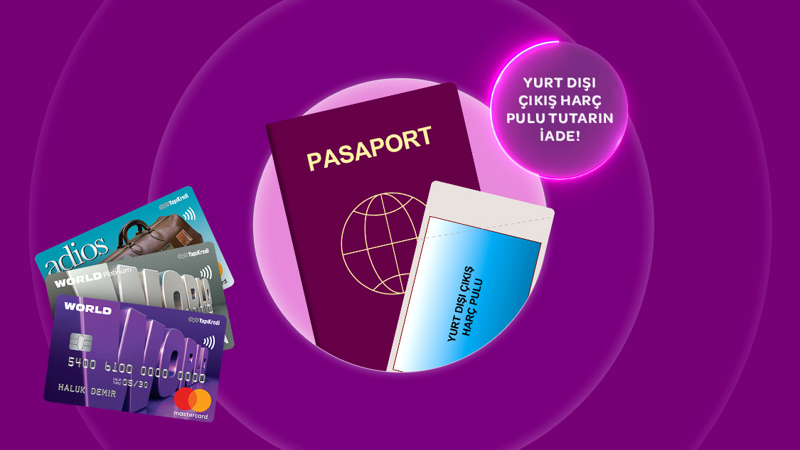 Mastercard logolu kartınız ile yurt dışındaki fiziki poslardan toplamda yapacağınız 30.000 TL ve üzeri harcamalarınızda Yurt Dışı Çıkış Harç Pulu tutarınız iade!