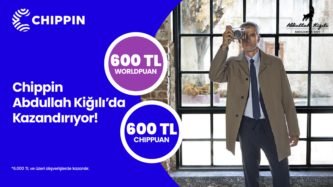 1-31 Ekim tarihleri arasında 6.000 TL ve üzeri Abdullah Kiğılı alışverişinizde 600 TL Worldpuan ve Chippin’le yapılacak ödemelerde ise 600 TL ChipPuan fırsatını kaçırmayın!