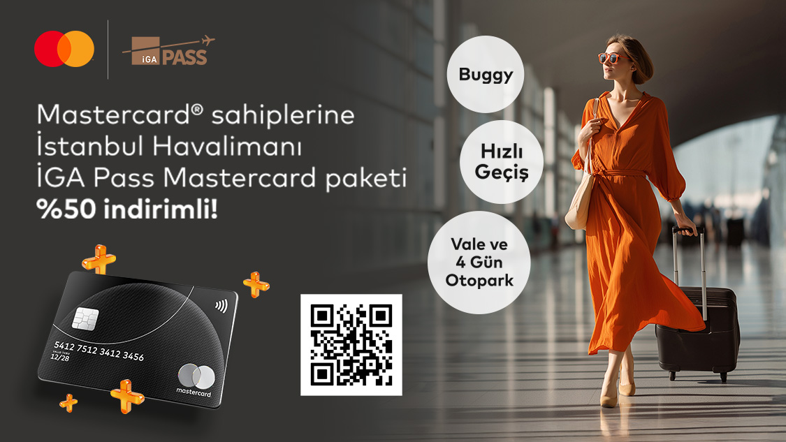 Silver logolu Mastercard sahipleri İstanbul Havalimanı içerisinde bulunan İGA Pass satış noktalarından aldığı “İGA pass Mastercard” paketinden 50% indirim ile yararlanabiliyor!