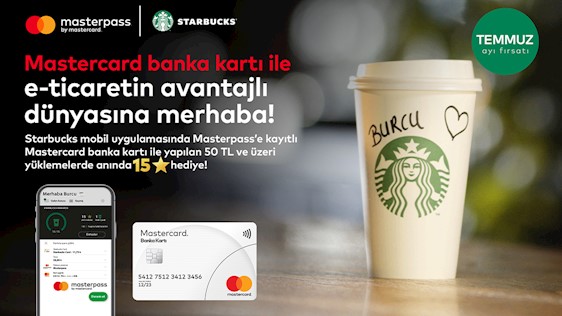 Yapı Kredi kartınızı Masterpass’e kaydedin, Starbucks mobil yüklemenize 15 yıldız kazanın! 