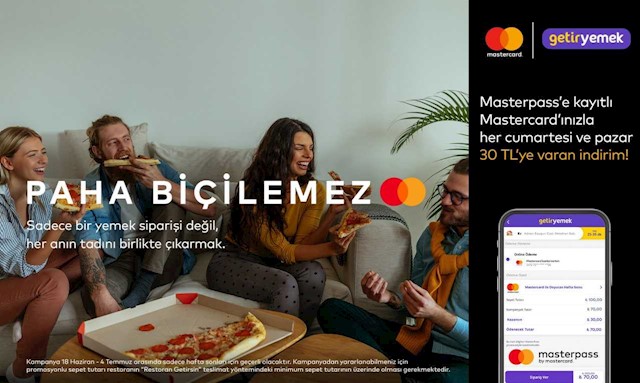 Mastercard logolu Yapı Kredi kartlarıyla GetirYemek'te doyuran haftasonları!