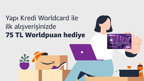 Amazon.com.tr’de tek seferde 500 TL - 999 TL alışverişe 50 TL, 1.000 TL alışverişe 75 TL Worldpuan!